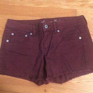 Maroon American eagle shorts - NOT HIGH WAISTED